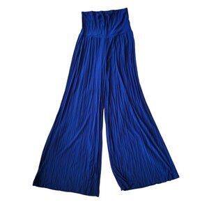 BLUE LAPIS PLEATED PALAZZO PANTS SIZE MED
